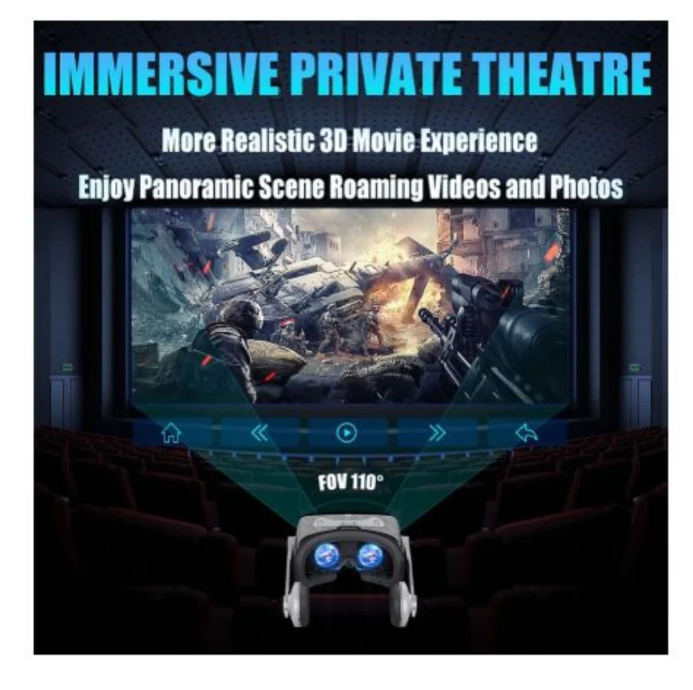 VR Shinecon Virtual Reality Glasses Headset iPhone/Android G07EVR